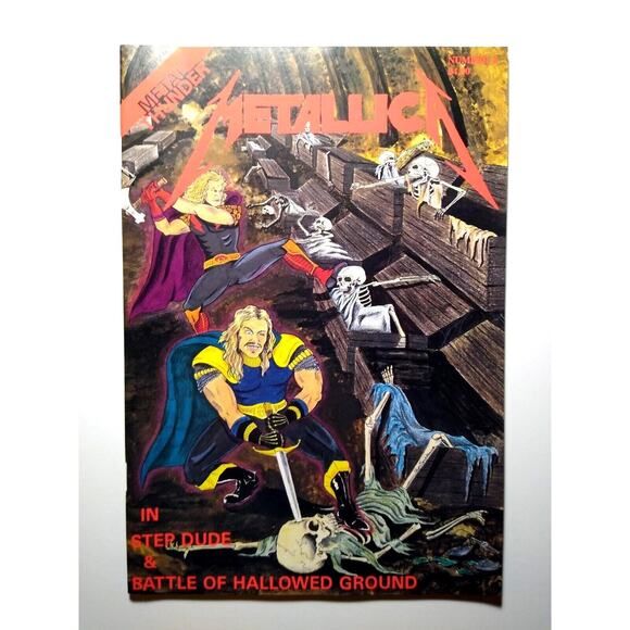 Metallica Metal Thunder Hard Rock Fantasy Comic July 1992 Art Vintage NOS Unused - Picture 3 of 10